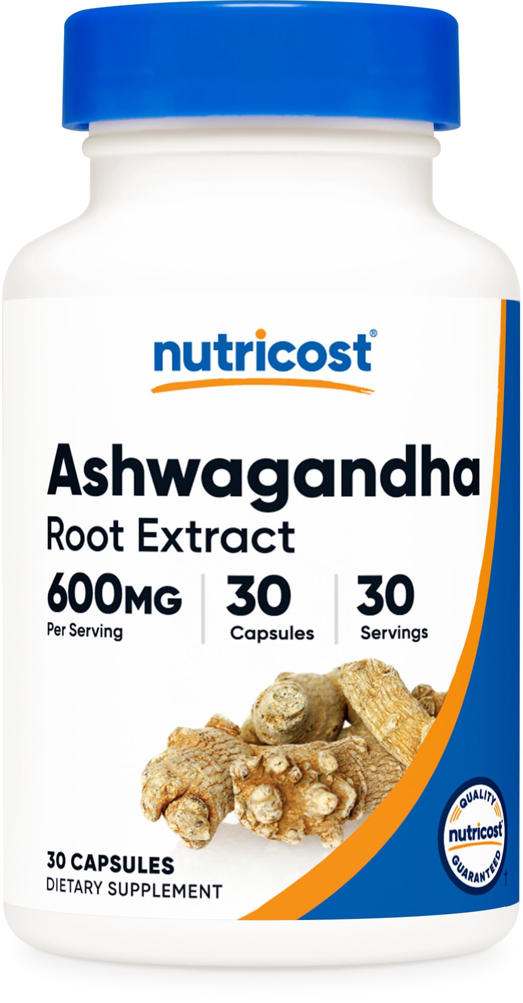 Nutricost Ashwagandha Root Extract 600mg - 30 Vegetarian Capsules | Non-GMO, Gluten Free