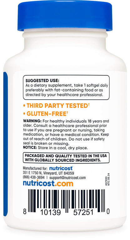Nutricost Astaxanthin 12mg, 30 Softgels – Non-GMO & Gluten Free