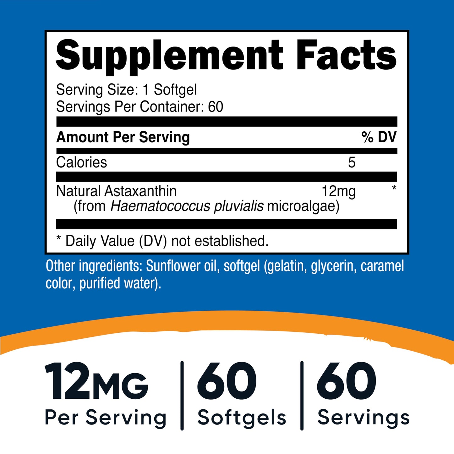 Nutricost Astaxanthin 12mg, 60 Softgels – Non-GMO & Gluten Free (2 Month Supply)