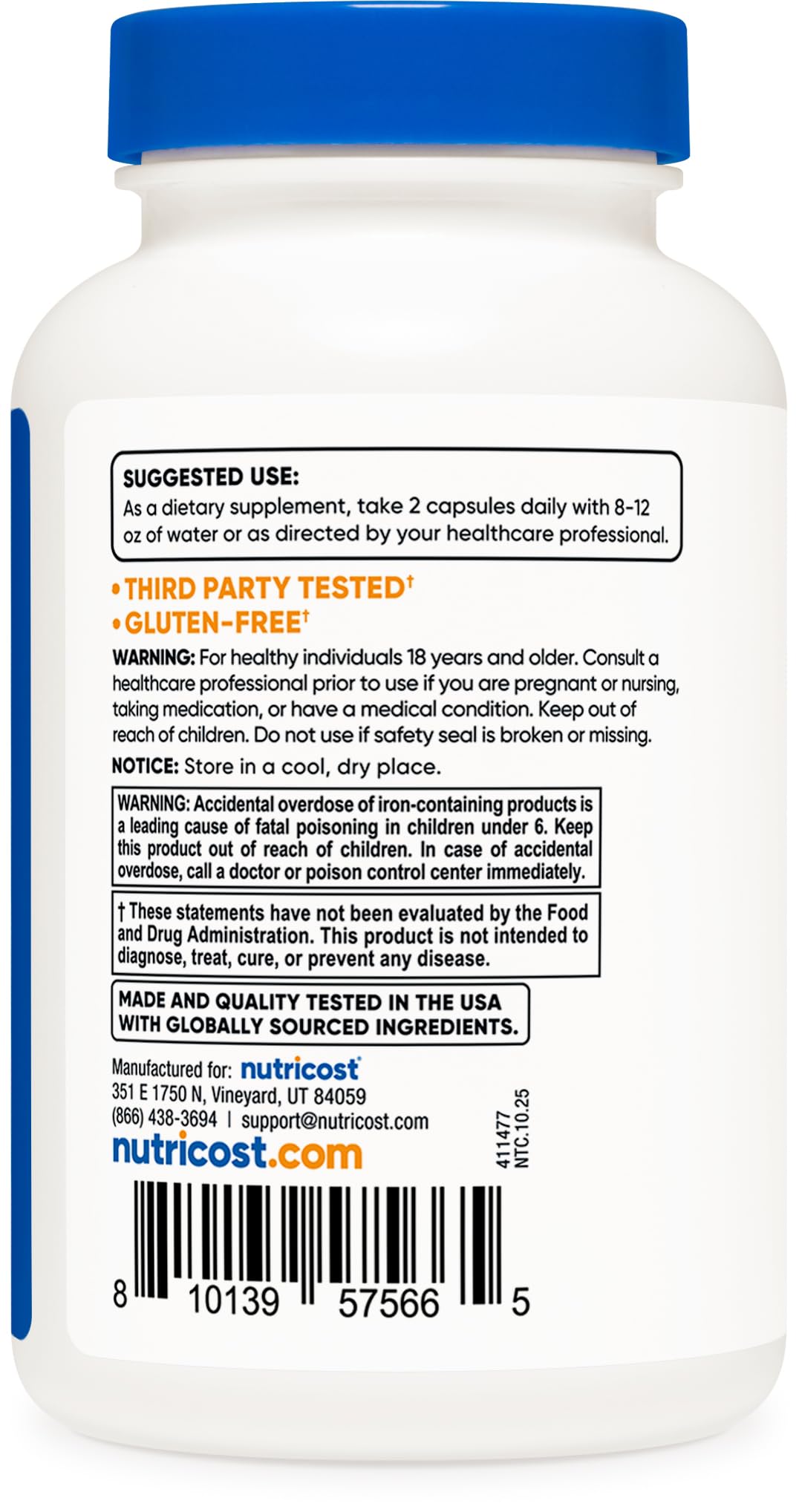 Nutricost Methylated Vitamin B Complex - 120 Capsules, 60 Servings, Gluten-Free
