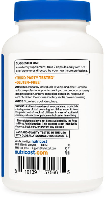 Nutricost Methylated Vitamin B Complex - 120 Capsules, 60 Servings, Gluten-Free
