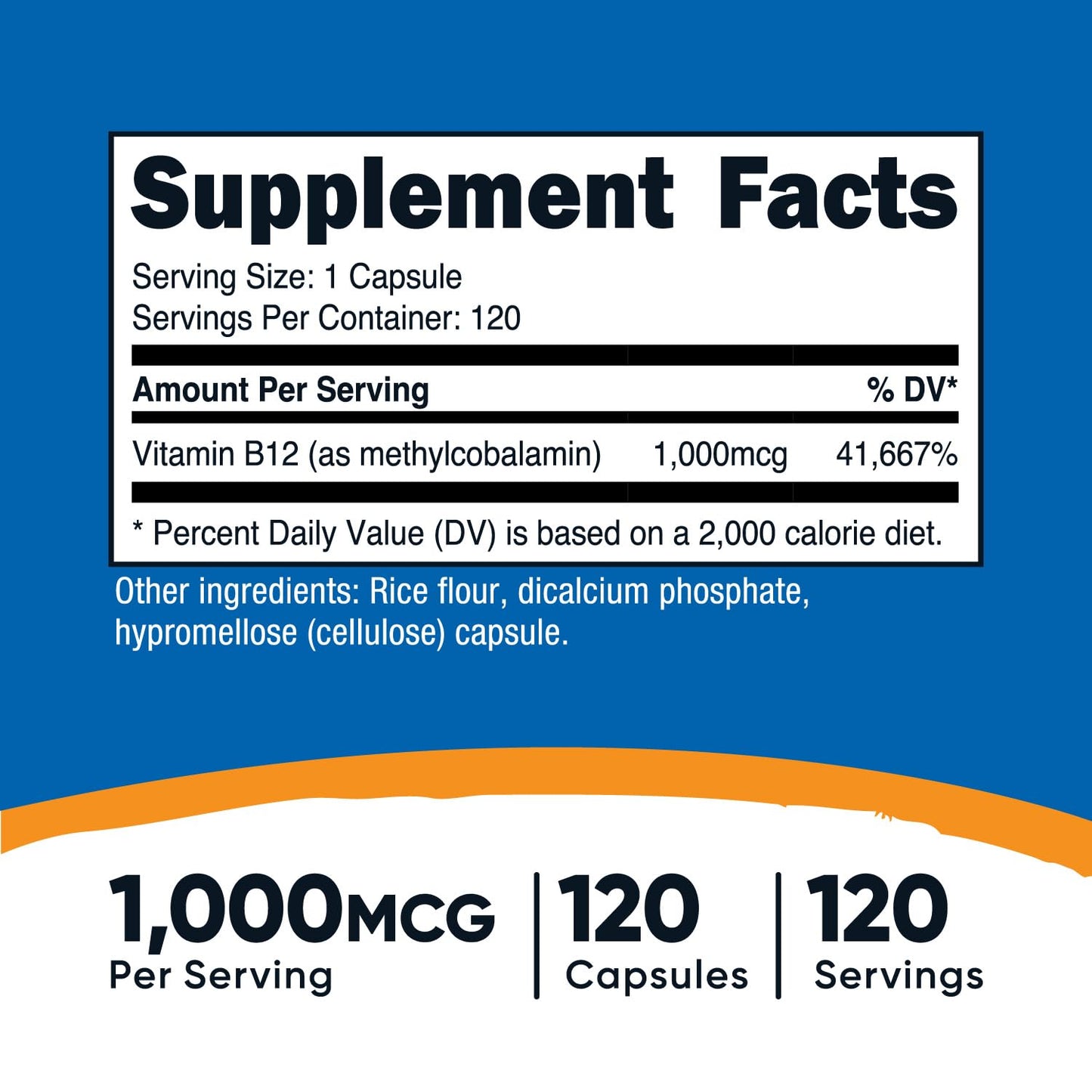 Nutricost Vitamin B12 (Methylcobalamin) 1000mcg – 120 Capsules, Vegetarian, Non-GMO & Gluten Free B12 Supplement
