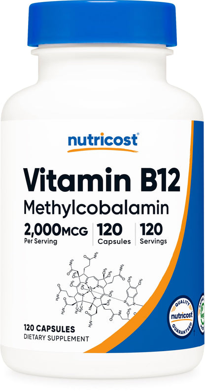 Nutricost Vitamin B12 Methylcobalamin 2000mcg | 120 Vegetarian Capsules