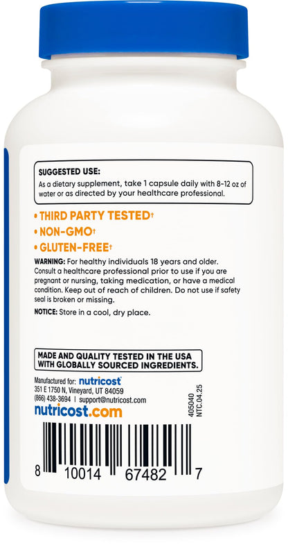 Nutricost Vitamin B6 25mg (Pyridoxine HCl) – 240 Capsules | Non-GMO, Gluten Free, Vegetarian