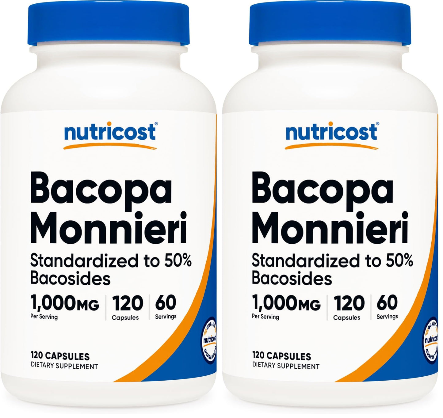 Nutricost Bacopa Monnieri 1000mg – 120 Capsules (60 Servings) – Pack of 2