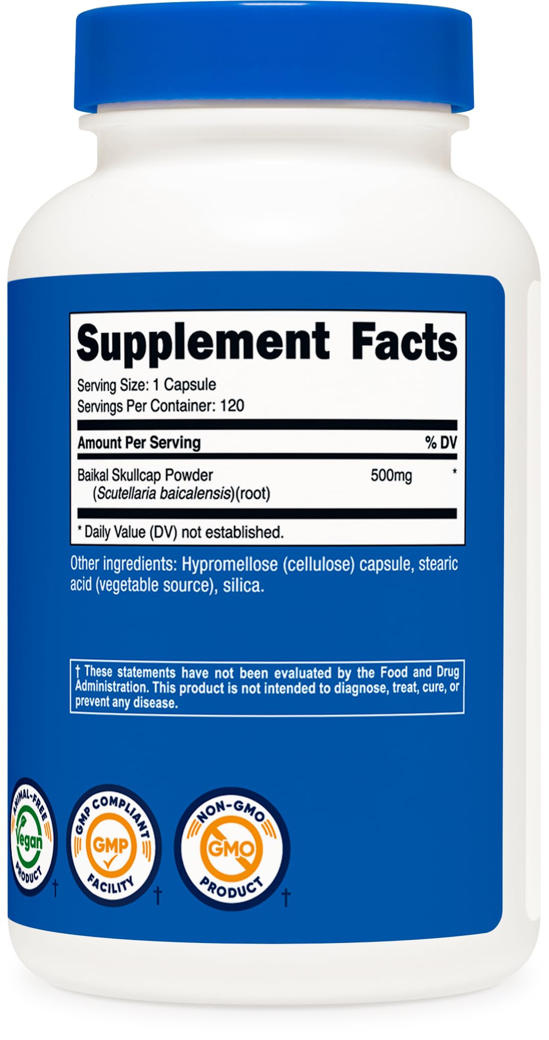 Nutricost Baikal Skullcap 500mg - 120 Vegetarian Capsules | Non-GMO, Gluten Free