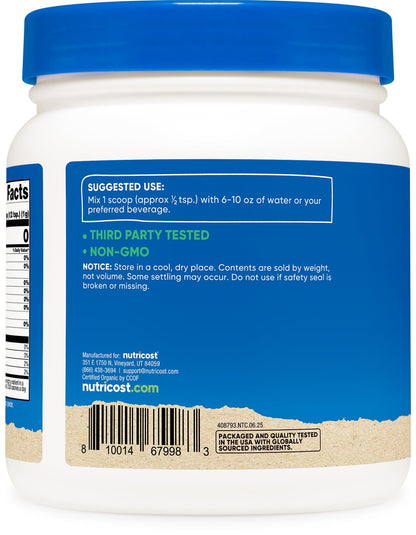 Nutricost Organic Barley Grass Juice Powder (1 lb) - Unflavored, Gluten-Free & Vegan