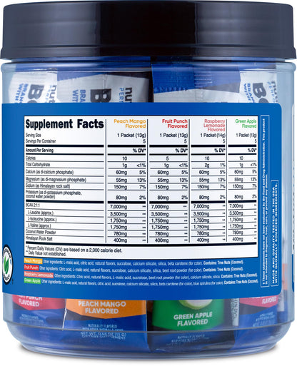 Nutricost BCAA+ Hydration Variety Pack (20 Stickpacks) – Gluten-Free, Non-GMO