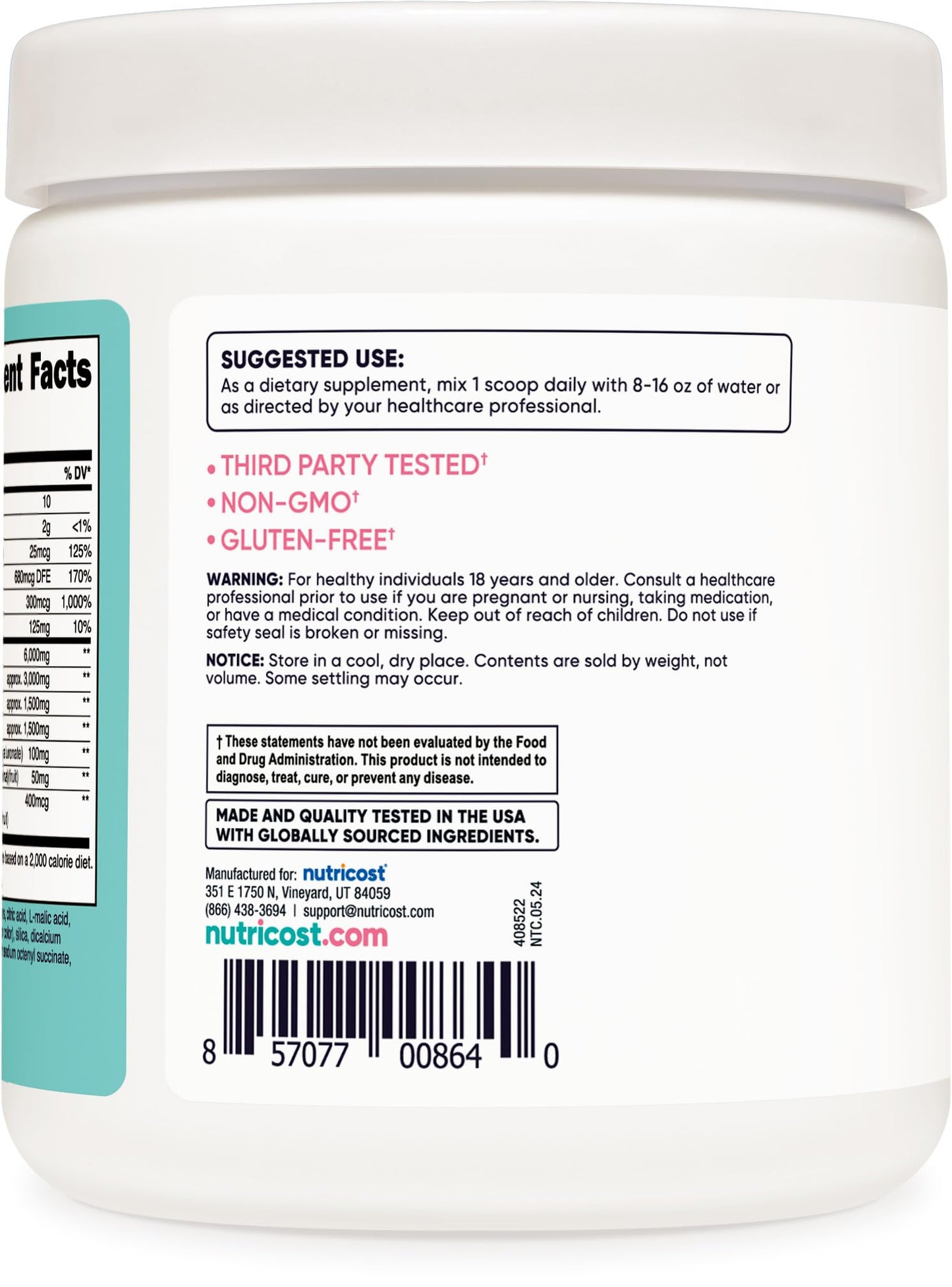 Nutricost BCAA for Women - Strawberry Lemonade (30 Servings) | Non-GMO & Gluten-Free
