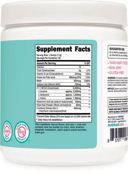 Nutricost BCAA for Women - Strawberry Lemonade (30 Servings) | Non-GMO & Gluten-Free