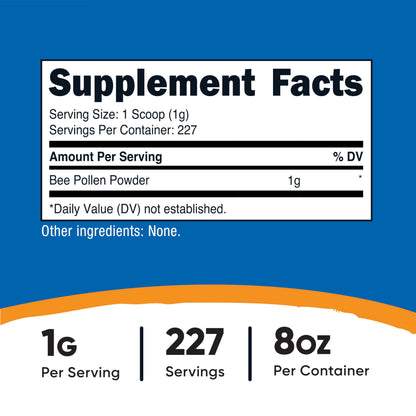 Nutricost Bee Pollen Powder (8 oz) – 227 Servings, Gluten Free, Non-GMO, Vegetarian Dietary Supplement