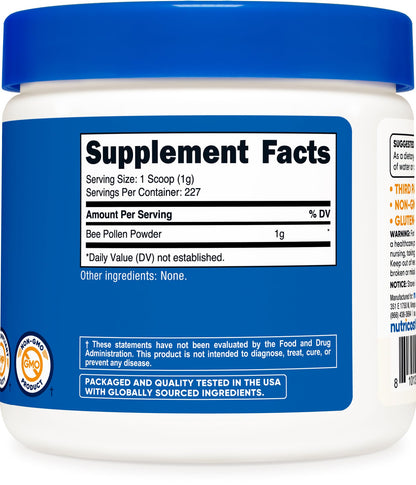 Nutricost Bee Pollen Powder (8 oz) – 227 Servings, Gluten Free, Non-GMO, Vegetarian Dietary Supplement