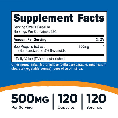 Nutricost Bee Propolis 500mg - 120 Capsules | 5% Flavonoids