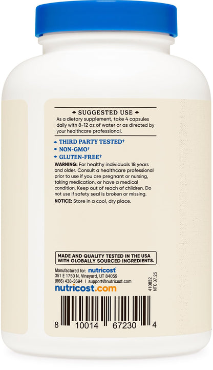 Nutricost Grass-Fed Desiccated Beef Liver Capsules 3000mg per Serving | 60 Servings (240 Caps)