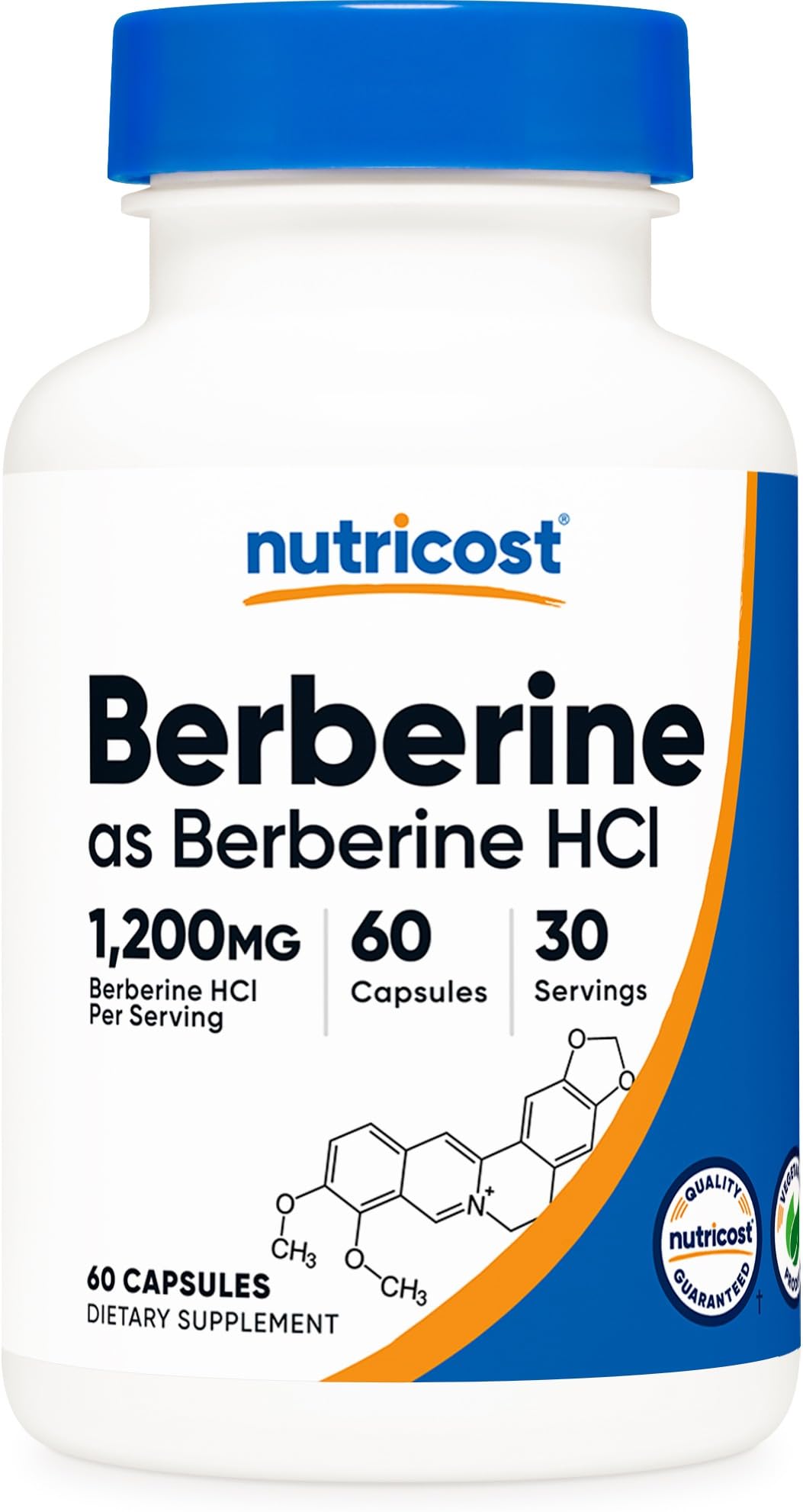 Nutricost Berberine HCl 1200mg | 60 Vegetarian Capsules | Gluten Free & Non-GMO