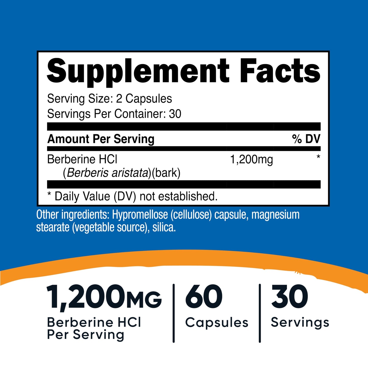 Nutricost Berberine HCl 1200mg | 60 Vegetarian Capsules | Gluten Free & Non-GMO