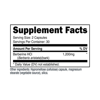 Nutricost Berberine HCl 1200mg | 60 Vegetarian Capsules | Gluten Free & Non-GMO