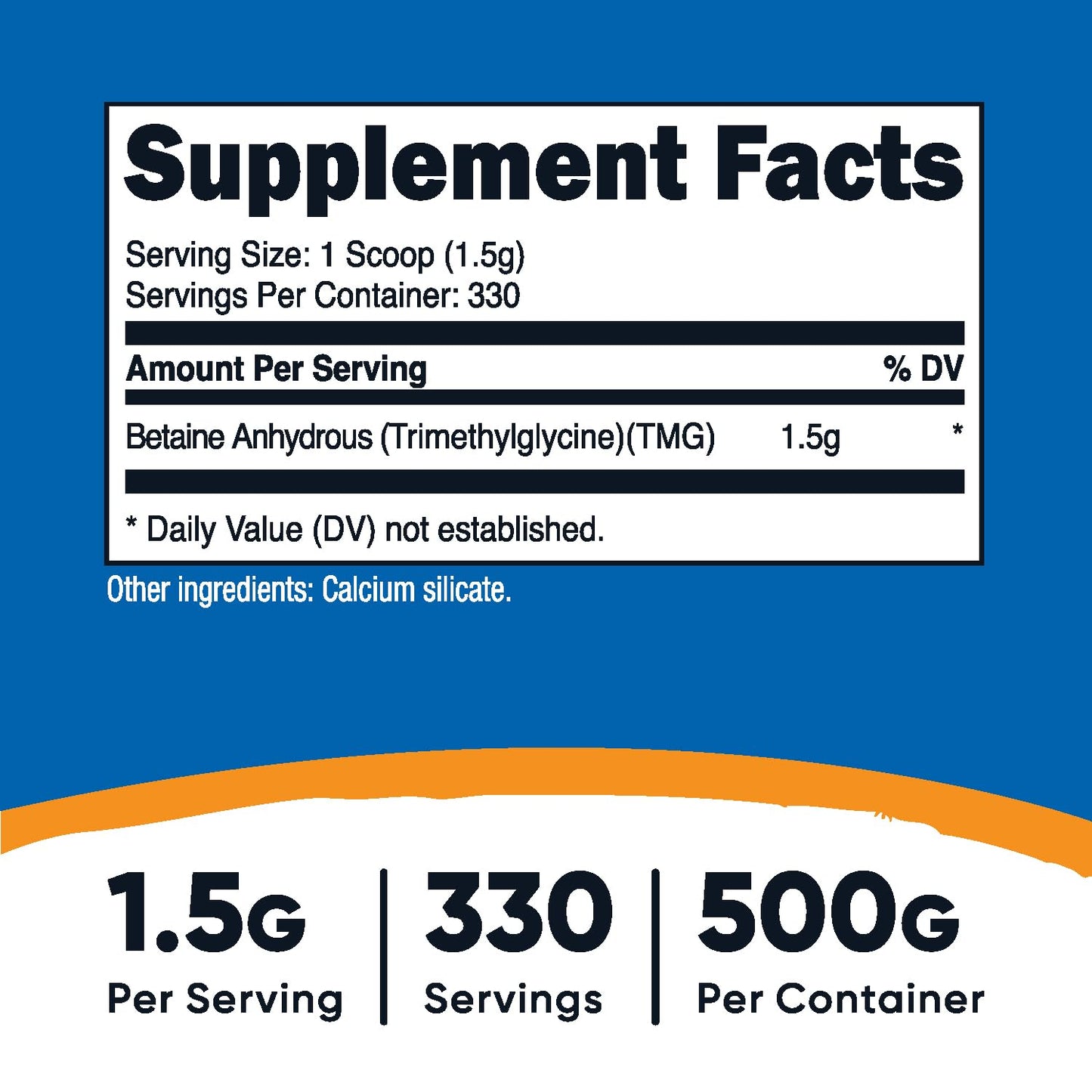 Nutricost Betaine Anhydrous (TMG) Powder 500 Grams