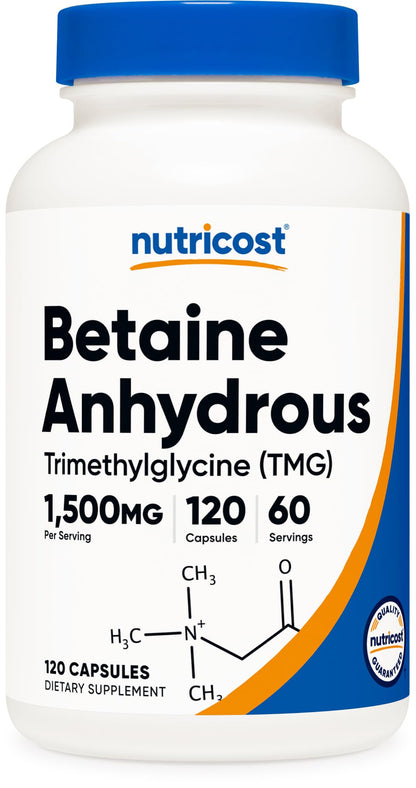 Nutricost Betaine Anhydrous 1500mg Capsules - 60 Servings, Gluten Free