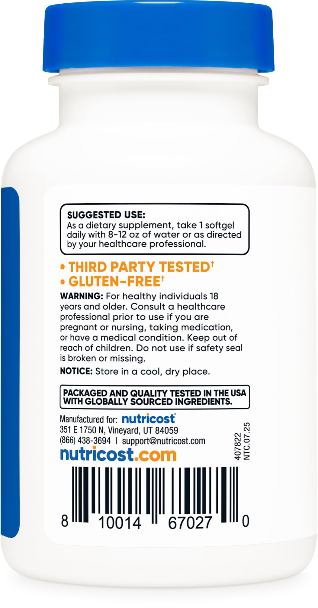 Nutricost Biotin 5,000mcg – 150 Softgels | Vitamin B7, Gluten Free, Non-GMO