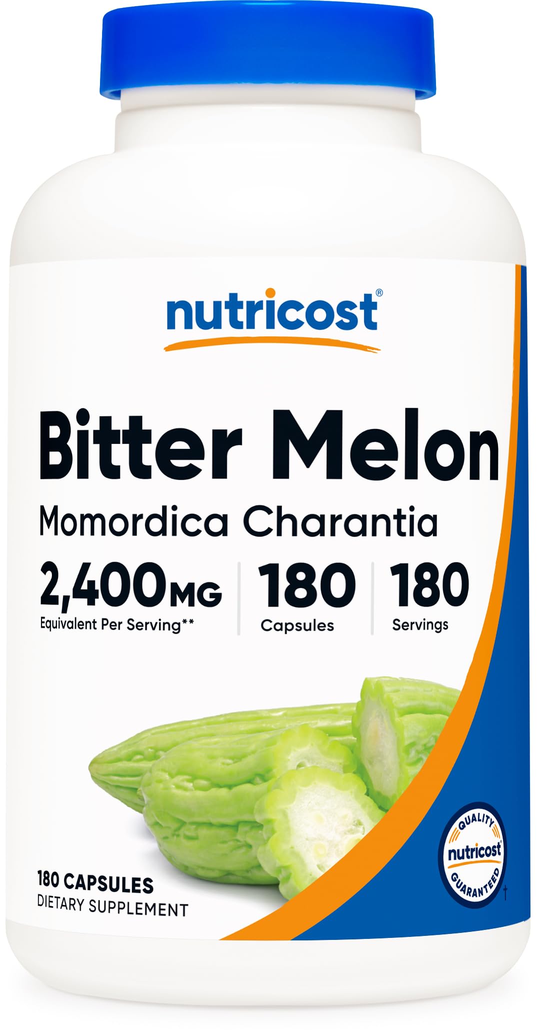 Nutricost Bitter Melon 600mg (2,400mg Equivalent) - 180 Capsules | Gluten Free, Non-GMO