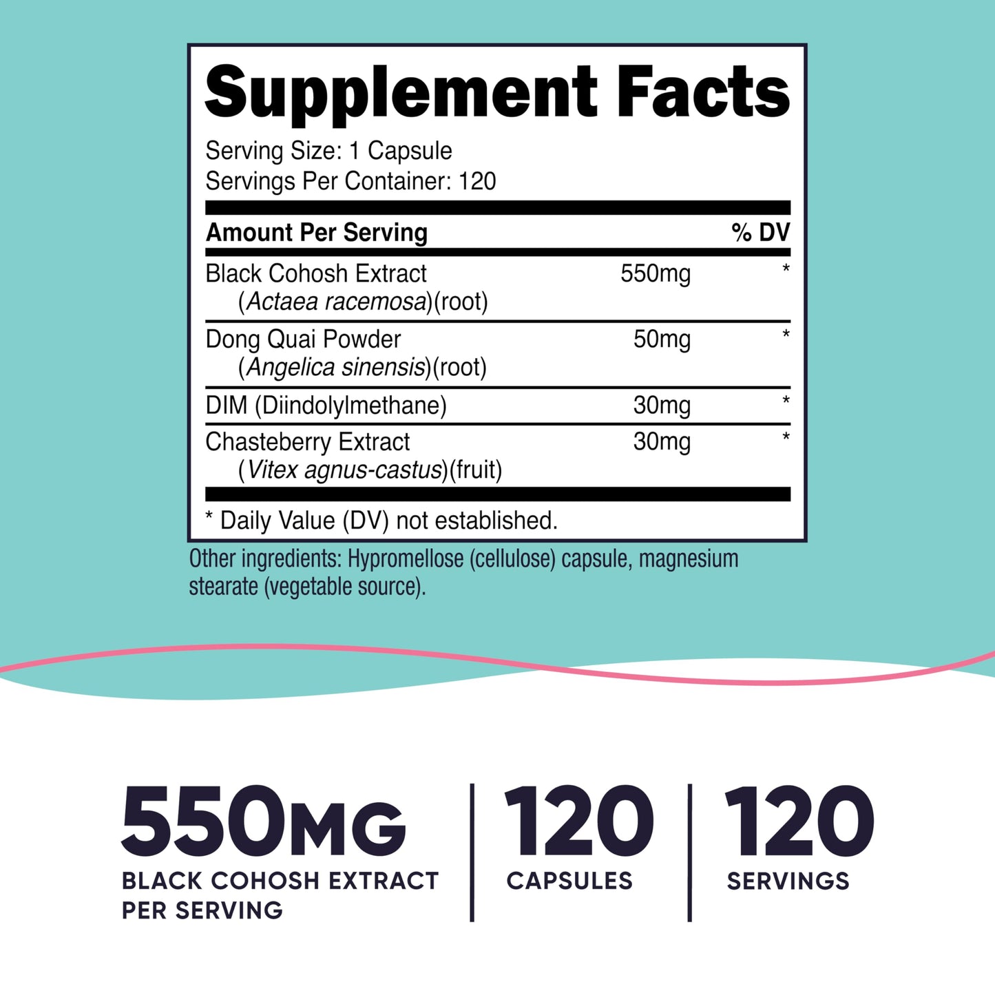Nutricost Black Cohosh 660mg for Women | 120 Veggie Caps | Non-GMO, Gluten Free