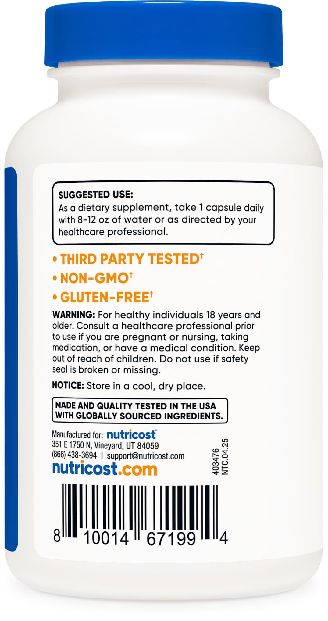 Nutricost Boron 3mg Supplement – 240 Vegetarian Capsules | Gluten Free & Non-GMO