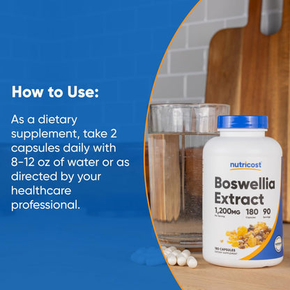 Nutricost Boswellia Extract Capsules 1200 mg | 180 Caps – Vegan, Gluten Free, Non-GMO