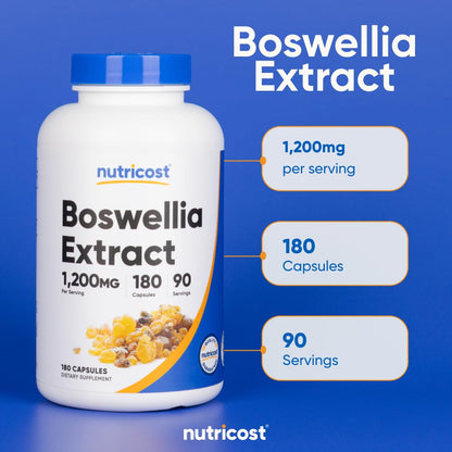 Nutricost Boswellia Extract Capsules 1200 mg | 180 Caps – Vegan, Gluten Free, Non-GMO