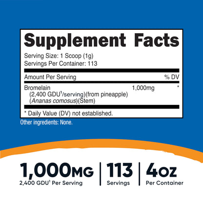 Nutricost Bromelain Powder 4 oz – Non-GMO, Vegetarian, Gluten Free | 1,000mg per Serving