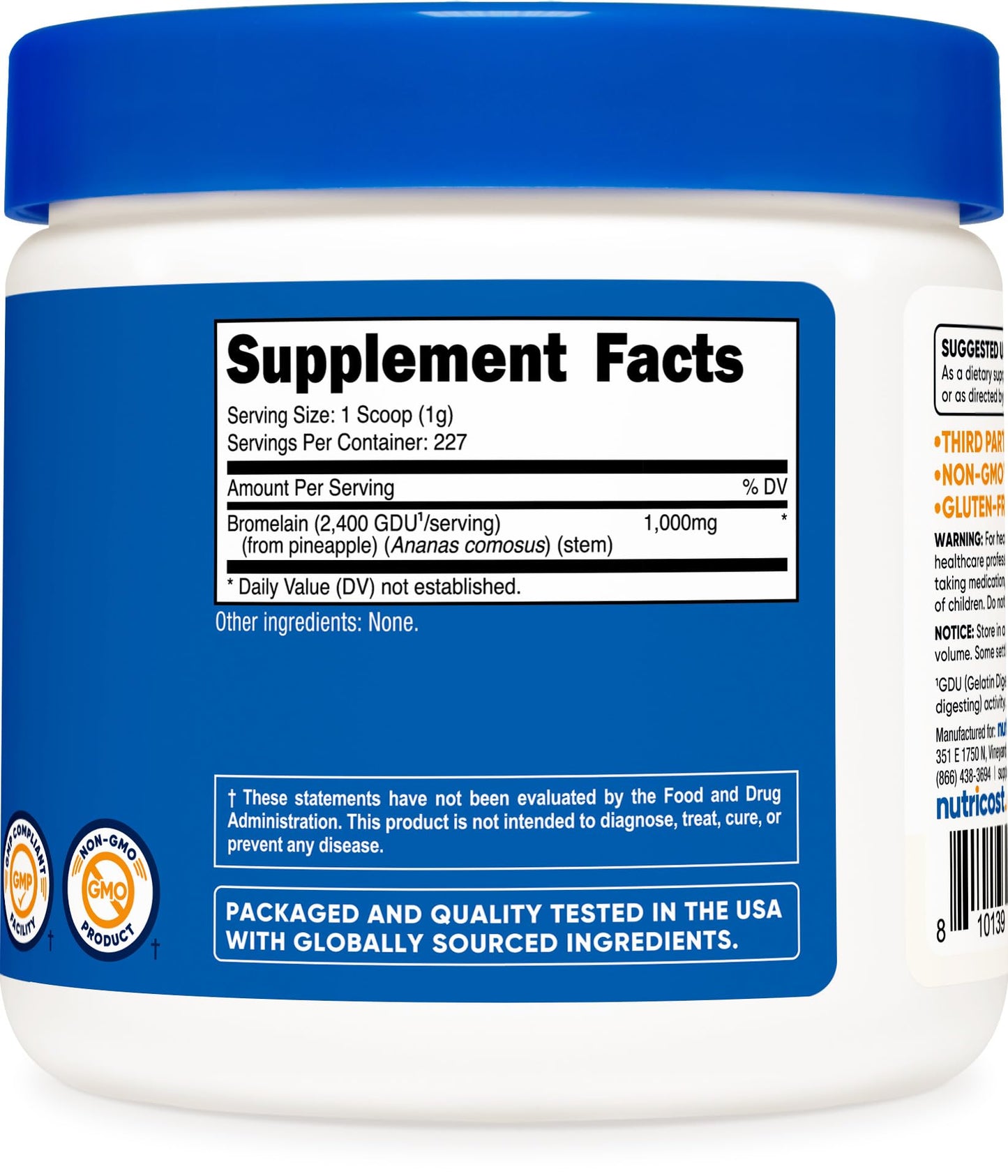 Nutricost Bromelain Powder 8 OZ - Non-GMO, Vegetarian, Gluten Free