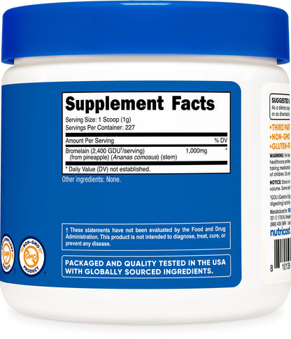 Nutricost Bromelain Powder 8 OZ - Non-GMO, Vegetarian, Gluten Free
