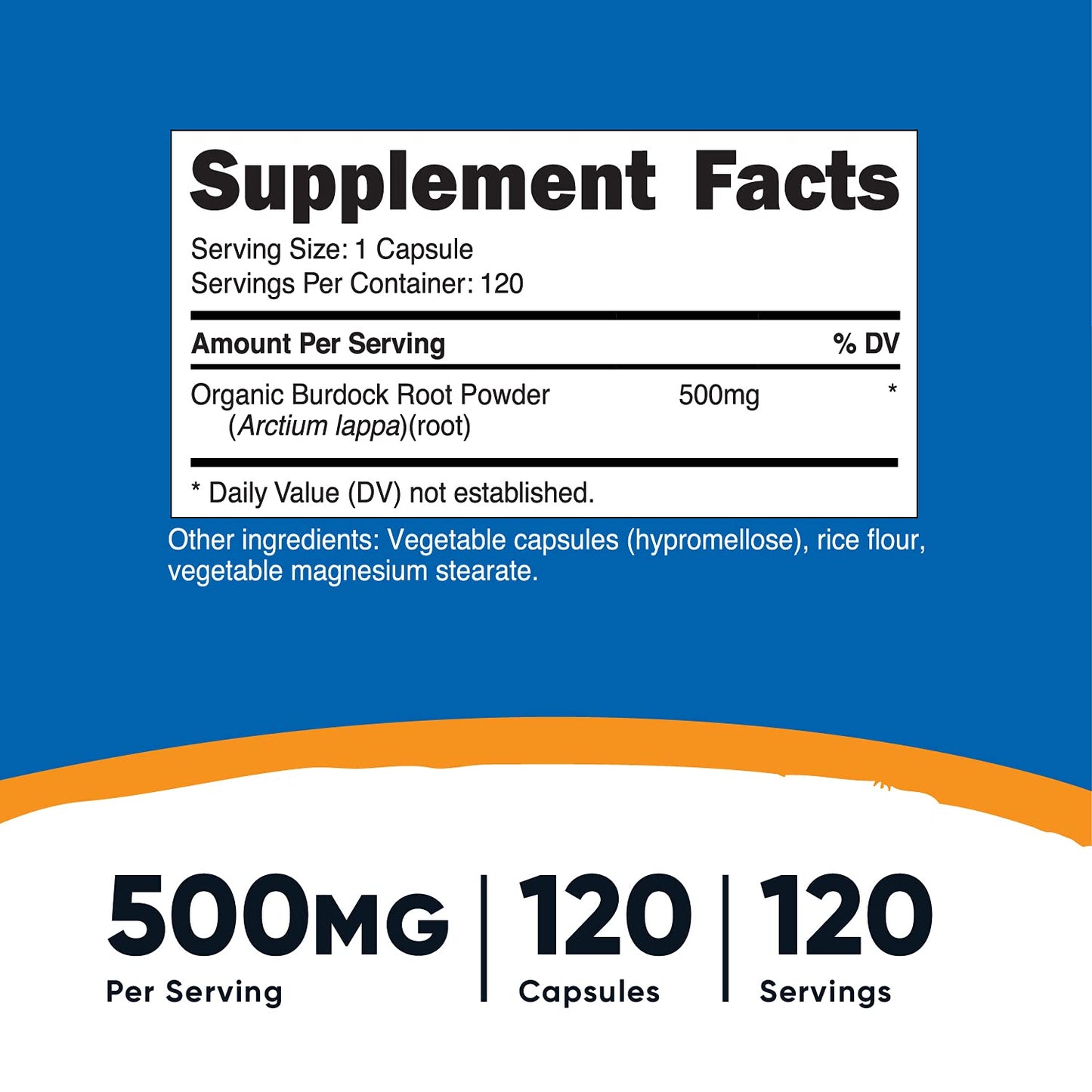 Nutricost Burdock Root 500mg - 120 Capsules | Gluten Free, Non-GMO