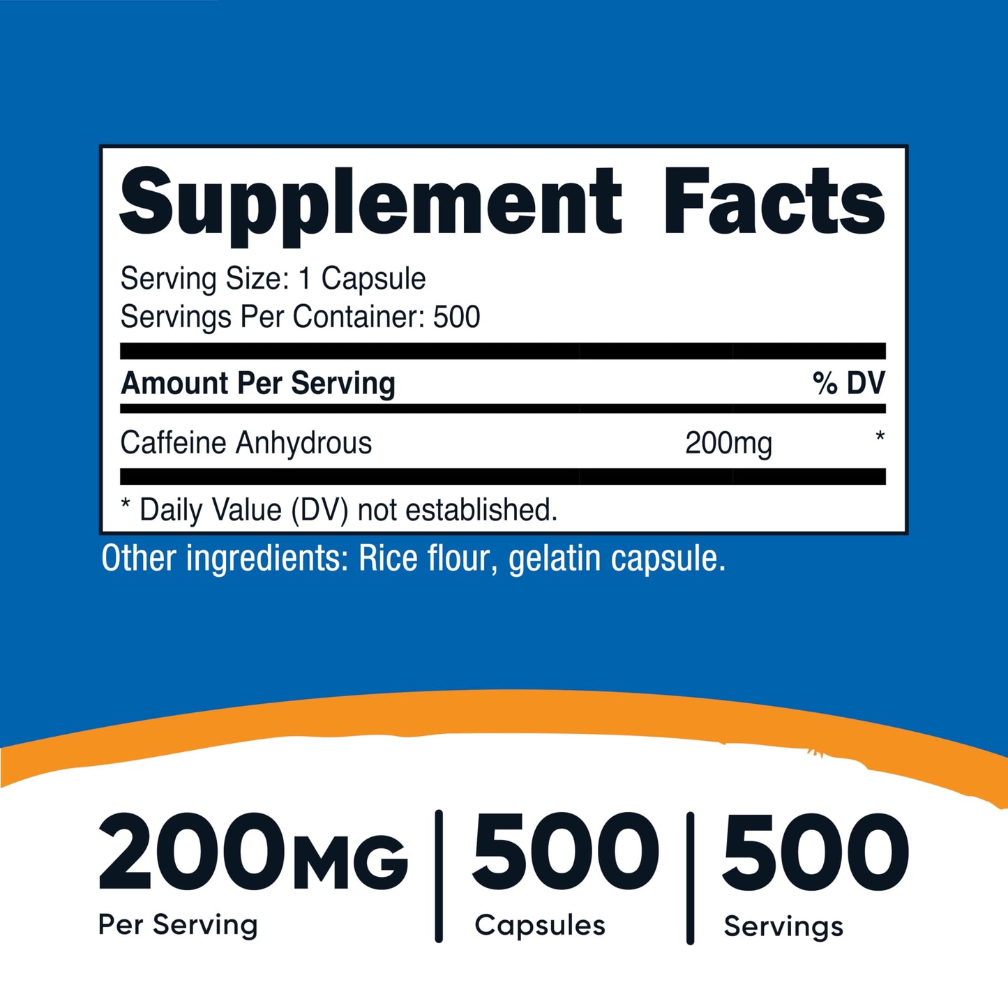 Nutricost Caffeine Pills 200mg Per Serving (500 Caps)