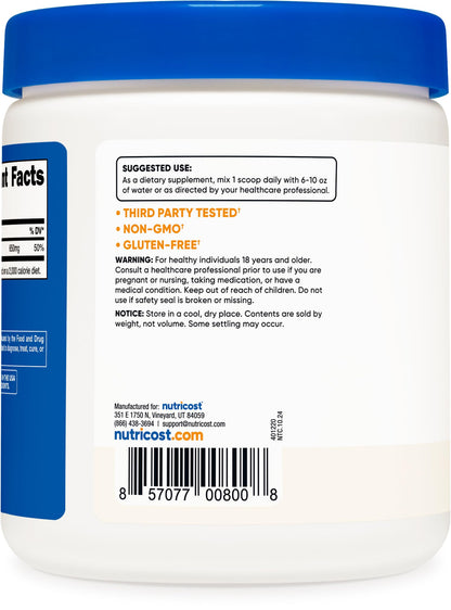 Nutricost Calcium Carbonate Powder 500 Grams | 650 mg per Serving