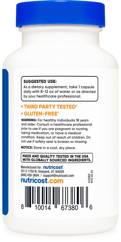 Nutricost Calcium D-Glucarate 500mg | 120 Veggie Capsules - Gluten Free, Non-GMO, Vegetarian