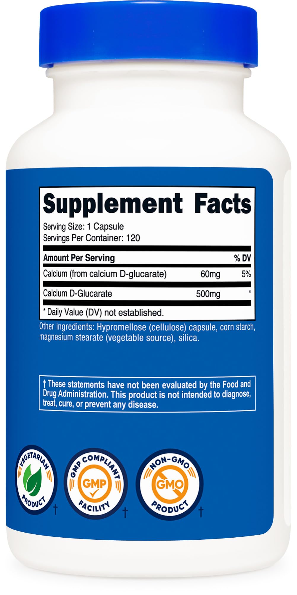 Nutricost Calcium D-Glucarate 500mg | 120 Veggie Capsules - Gluten Free, Non-GMO, Vegetarian