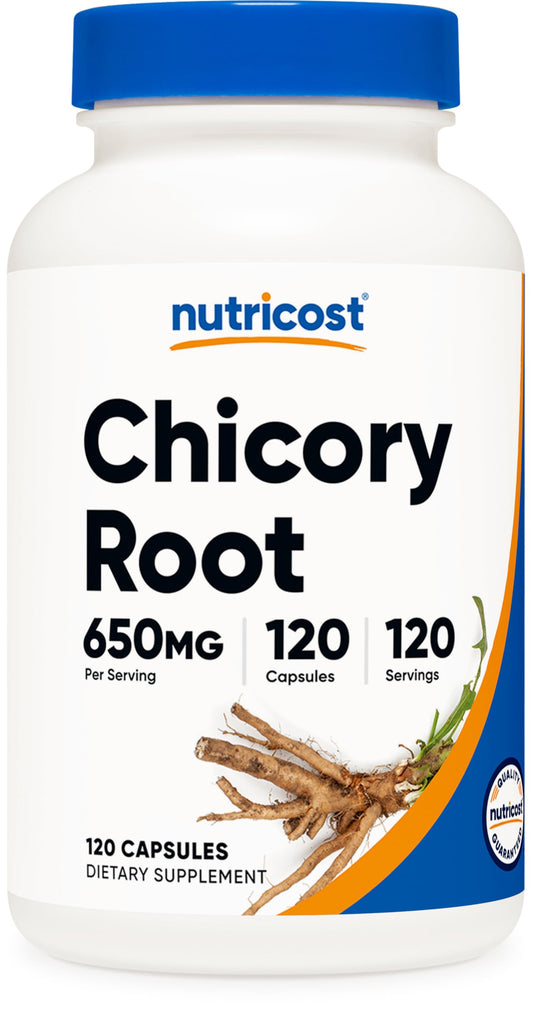 Nutricost Chicory Root 650mg per Capsule – 120 Plant-Based Capsules, Non-GMO & Gluten Free BritishVita | Premium UK Vitamins & Wellness Supplements