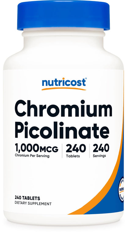 Nutricost Chromium 1000mcg - 240 Tablets | Gluten Free, Non-GMO