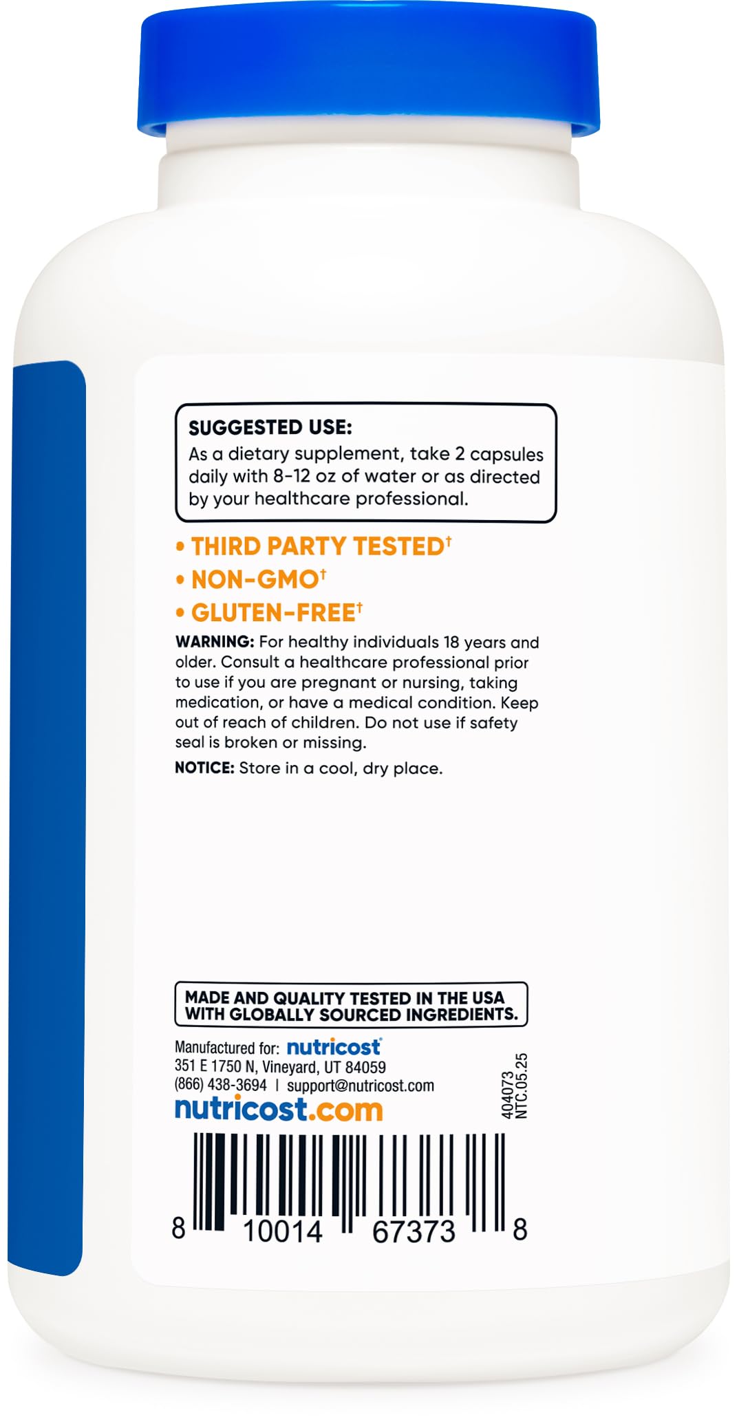 Nutricost Cissus Quadrangularis 1200mg – 240 Capsules | Gluten Free, Non-GMO, Vegetarian