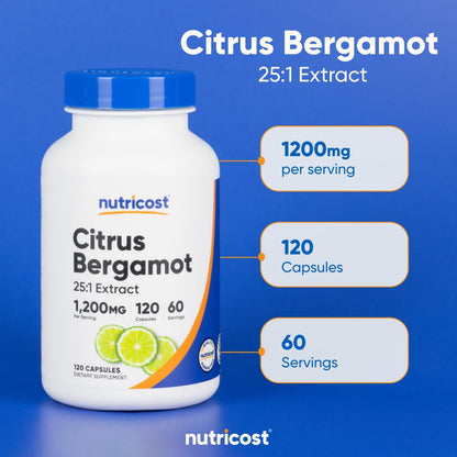 Nutricost Citrus Bergamot Capsules 1,200 mg – 25:1 Extract, 60 Servings (Pack of 2)