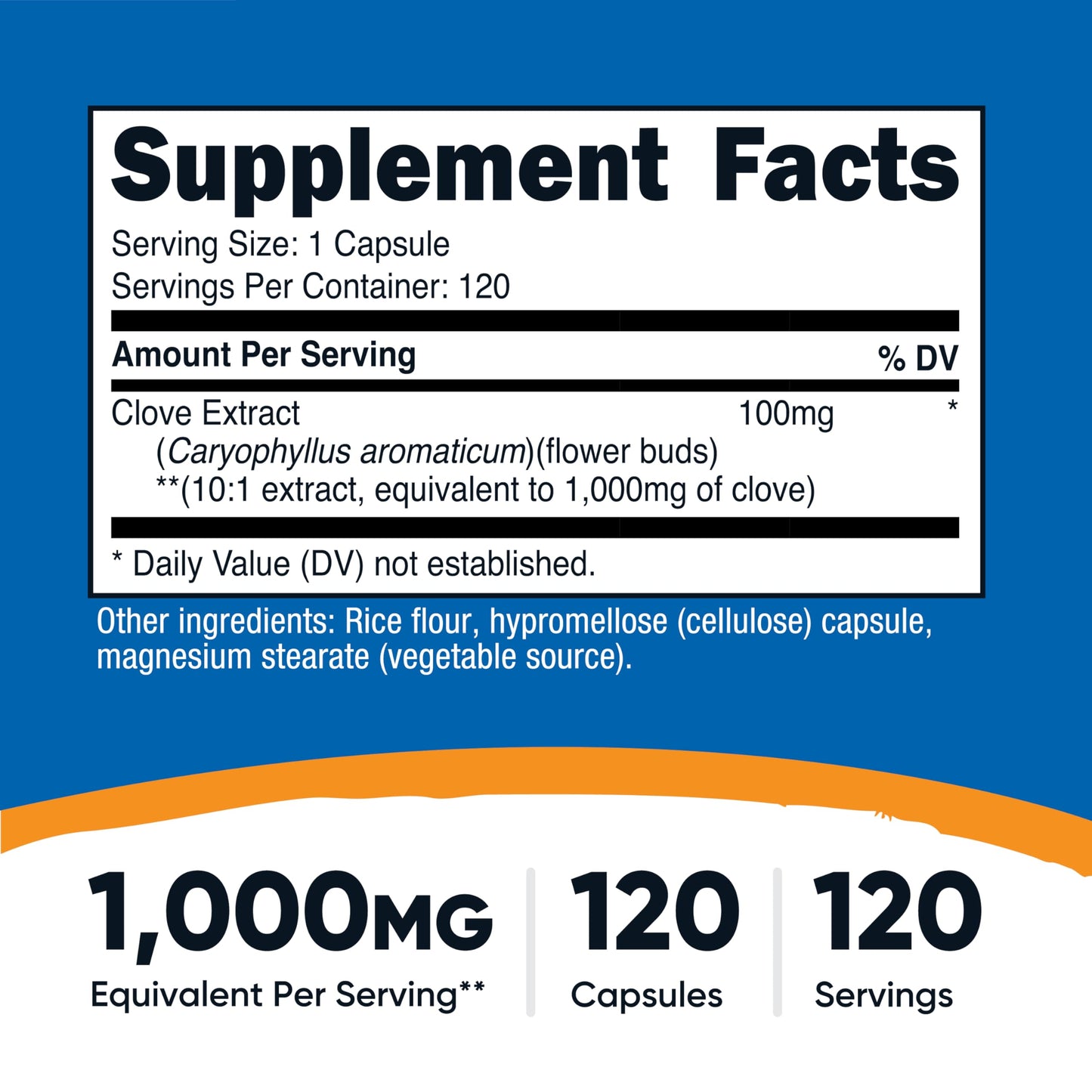 Nutricost Clove 10:1 Extract 1000mg - 120 Capsules | Vegan, GMO Free, Gluten Free