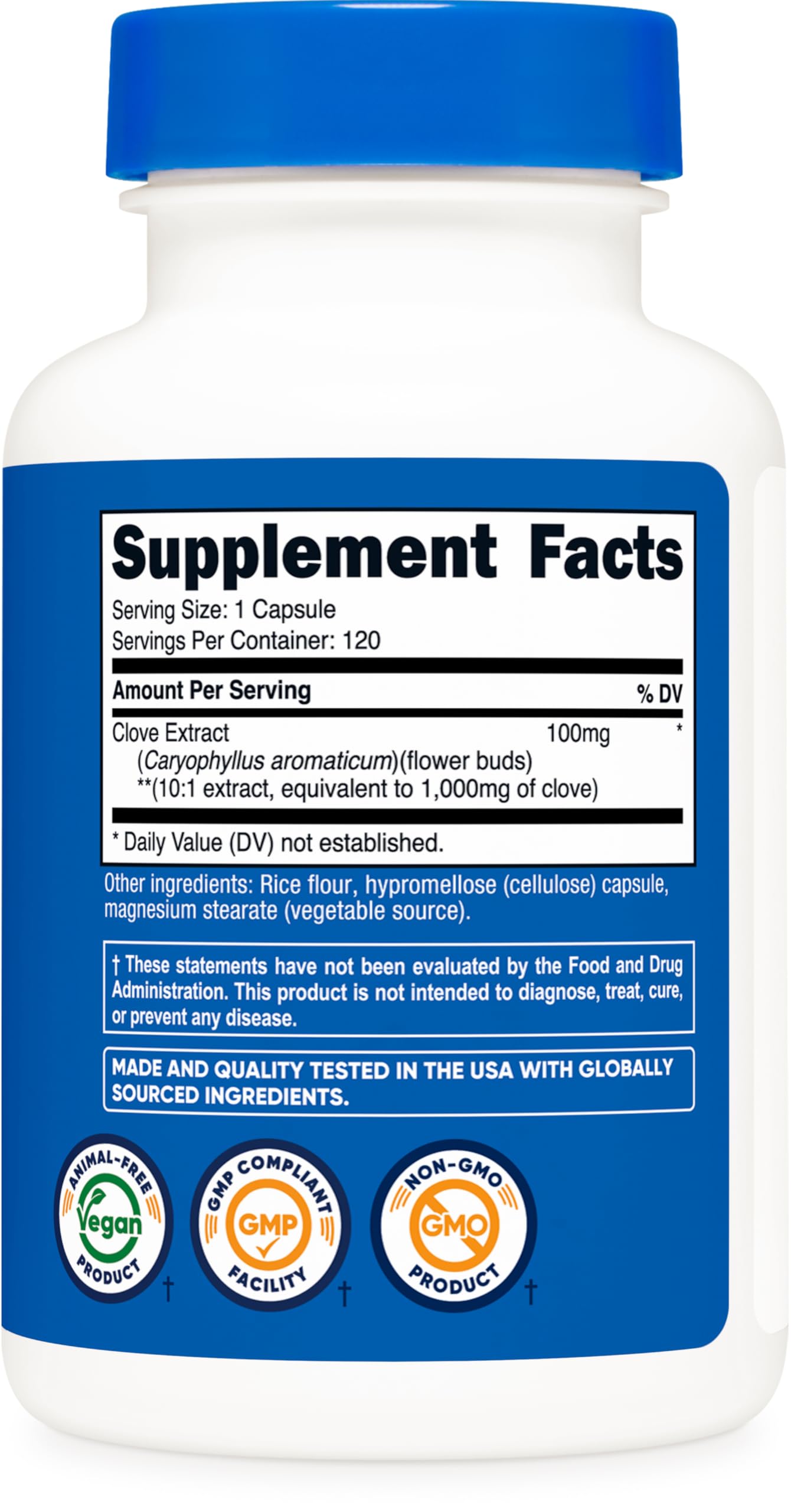 Nutricost Clove 10:1 Extract 1000mg - 120 Capsules | Vegan, GMO Free, Gluten Free