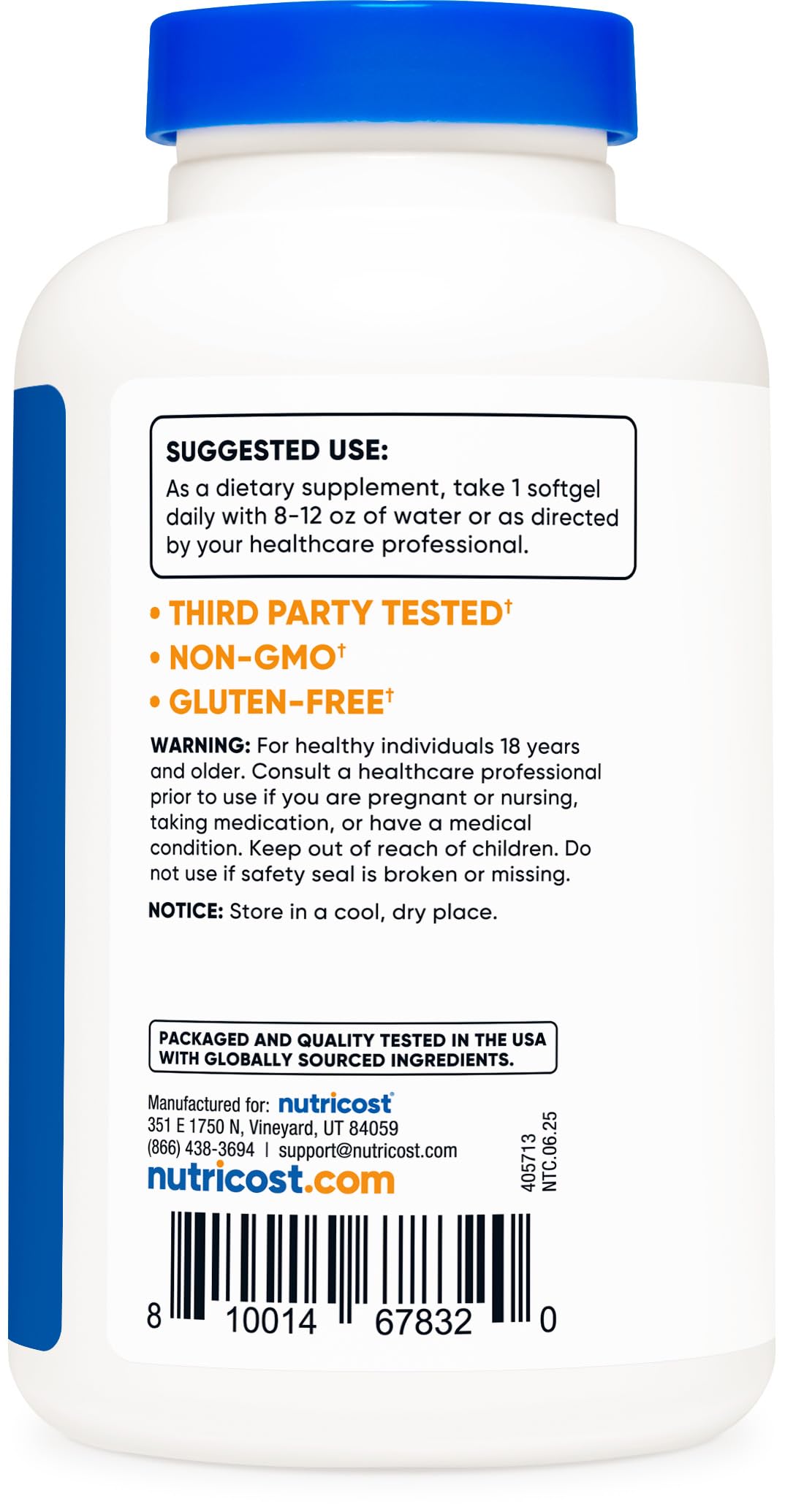 Nutricost Cod Liver Oil 1000mg, 120 Softgels – Non-GMO & Gluten Free