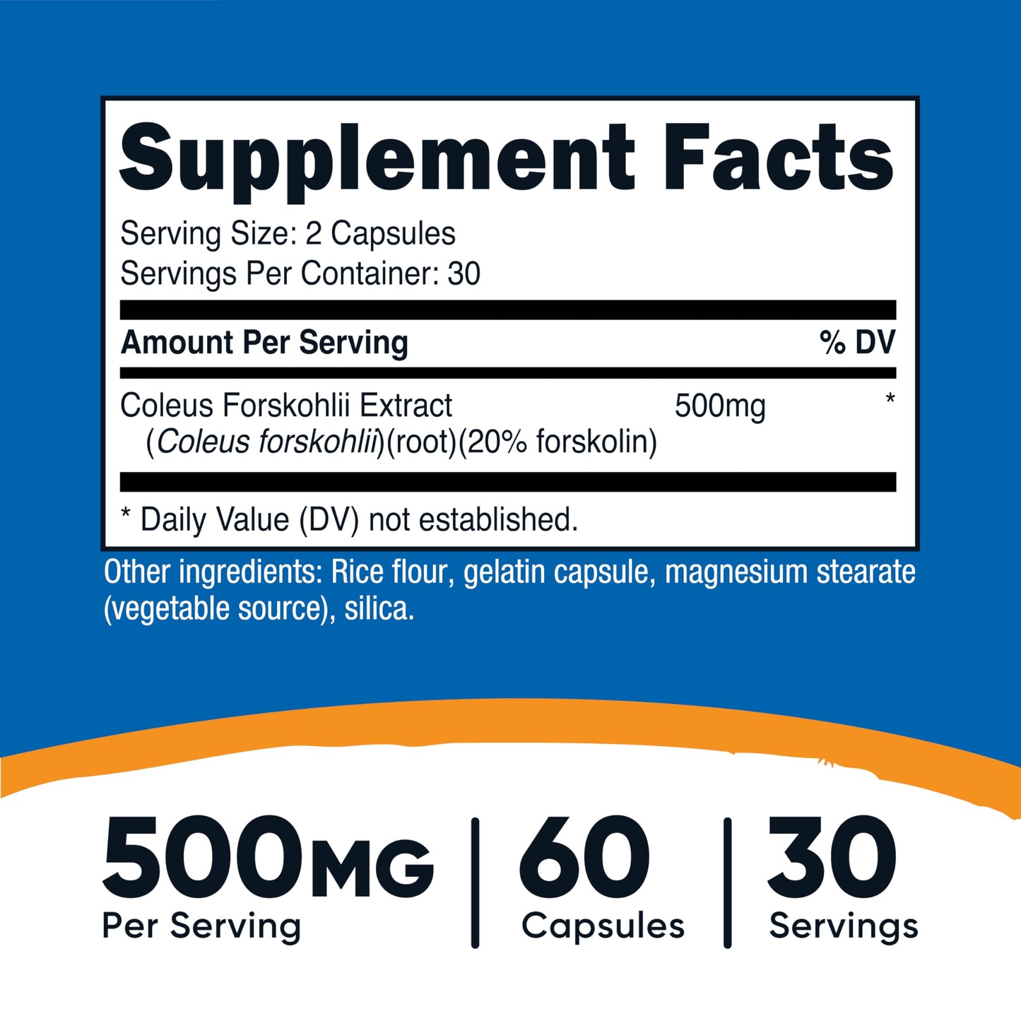 Nutricost Coleus Forskohlii 500mg - 60 Capsules | Maximum Strength Formula