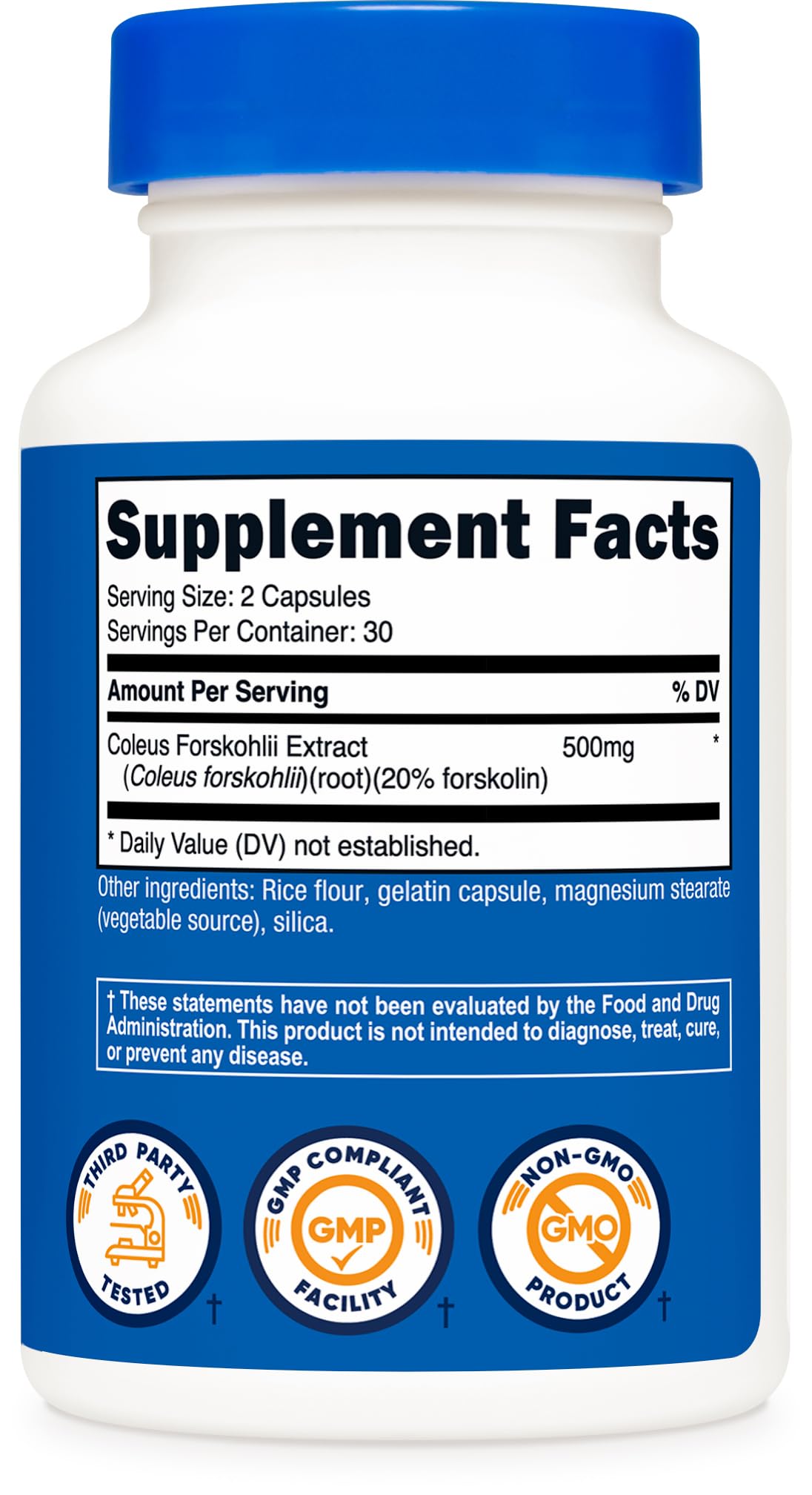 Nutricost Coleus Forskohlii 500mg - 60 Capsules | Maximum Strength Formula