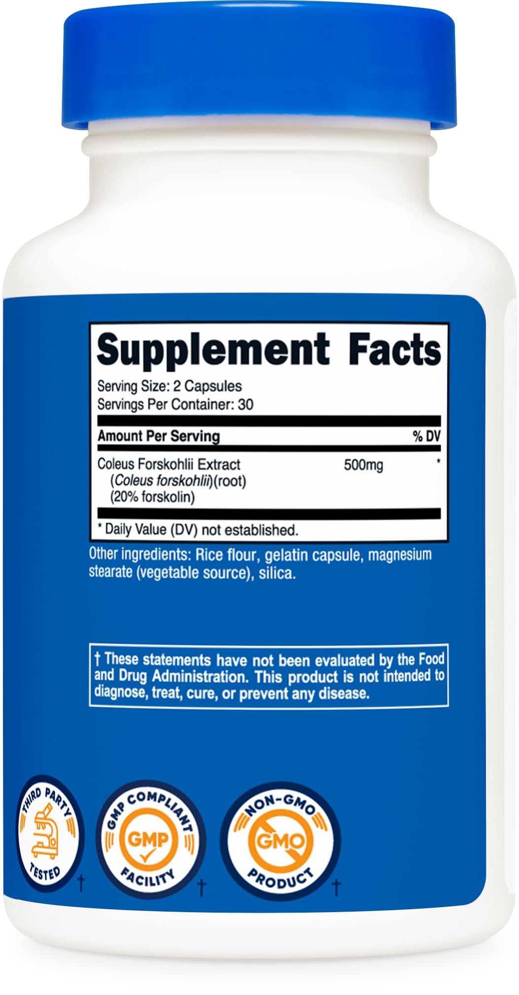 Nutricost Coleus Forskohlii 500mg – 60 Capsules (Pack of 2) | Maximum Strength