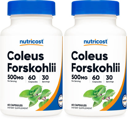 Nutricost Coleus Forskohlii 500mg – 60 Capsules (Pack of 2) | Maximum Strength