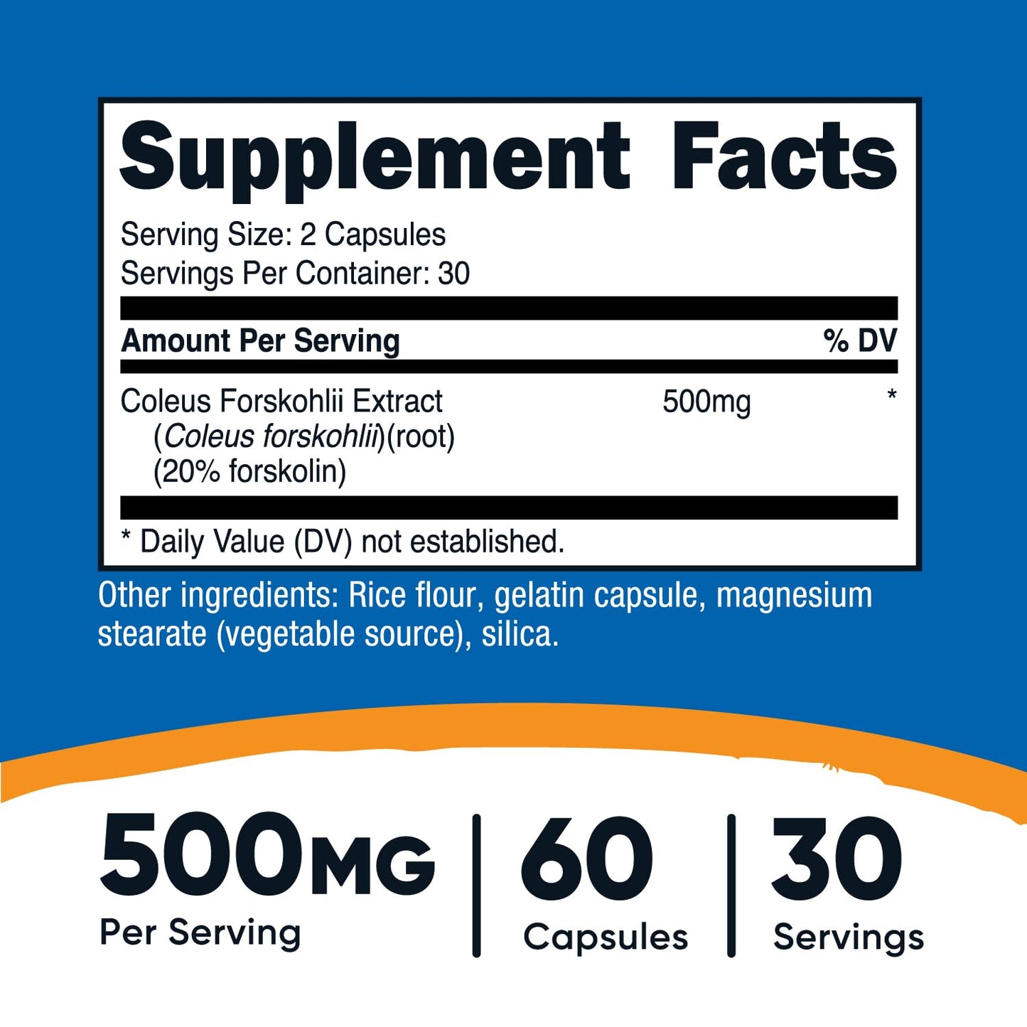 Nutricost Coleus Forskohlii 500mg – 60 Capsules (Pack of 2) | Maximum Strength