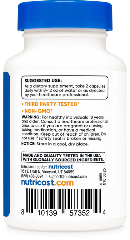 Nutricost Coleus Forskohlii 500mg - 60 Capsules | Maximum Strength Formula